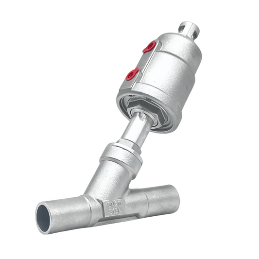 WELD PNUEMATIC ANGLE SEAT VALVE (Stainless Steel Actuator)