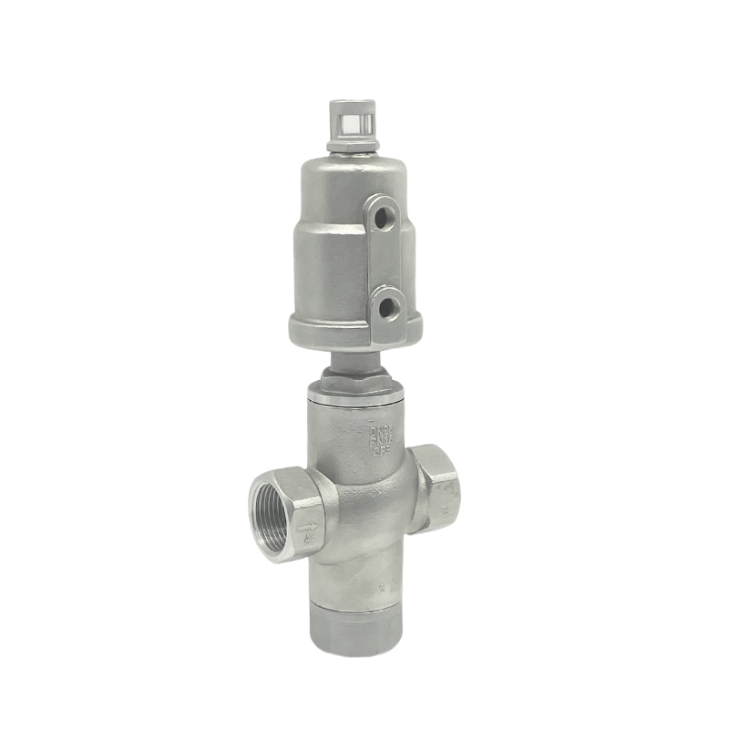 3-WAY PNUEMATIC ANGLE SEAT VALVE (THREAD)