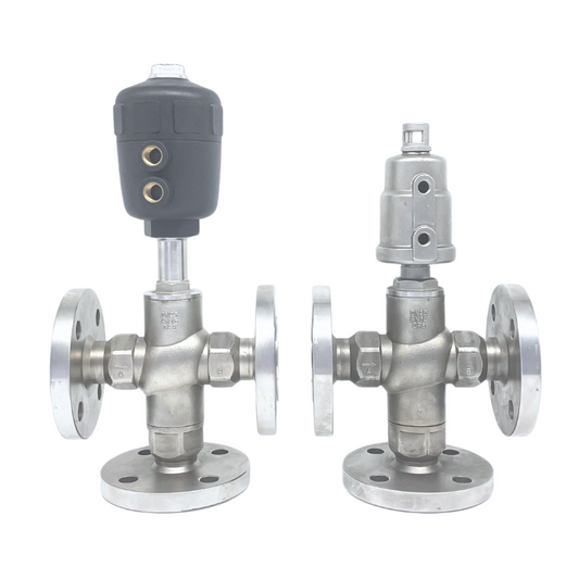 3-WAY PNUEMATIC ANGLE SEAT VALVE (FLANGE)